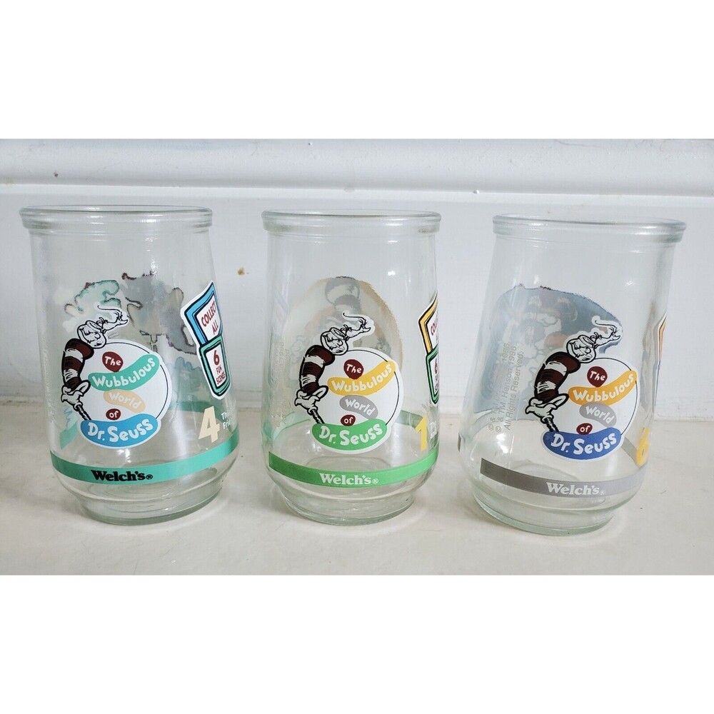 Vintage Dr. Seuss Welch's Jelly Jars #1, 4 and 6 - Thidwick and Cat In The Hat - Picture 3 of 3